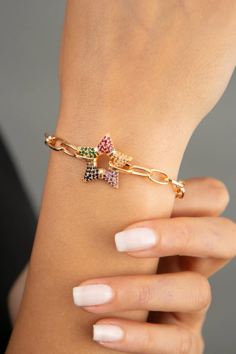 Heliophilia Silver Pulsera de Metal Dorada con Circón CBL9342
